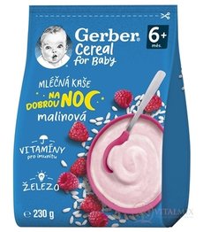 Gerber Cereal Mléčná KAŠE Dobrou noc Malinová (od ukonč. 6. měsíce) 1x230 g