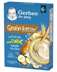Gerber for Baby Mléčná KAŠE Pšeničně ovesná banán a hruška, na dobrou noc (od ukonč. 6. měsíce) 1x200 g