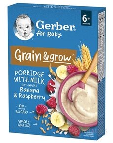 Gerber for Baby Mléčná KAŠE Pšeničně-ovesná banán a malina (od ukonč. 6. měsíce) 1x200 g