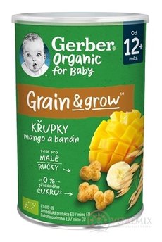 Gerber Organic CHRUMKY Kukuřičně-ovesné s mangem a banánem (od ukonč. 12. měsíce) 1x35 g