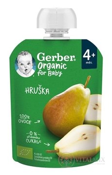 Gerber Organic Kapsička Hruška bio ovocná svačinka (od ukonč. 4. měsíce) 1x90 g