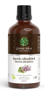 Green Idea ŠALVÍ LÉKAŘSKÁ bylinný lihový extrakt, kapky 1x50 ml