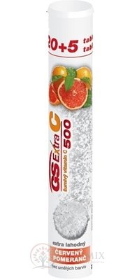 GS Extra C 500 šumivý červený pomeranč tbl eff 20 + 5 navíc (25 ks)
