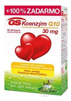 GS Koenzym Q10 30 mg NOVÝ cps (s vitamínem B1) 30+30 zdarma (60 ks)