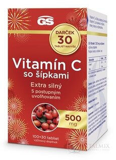 GS Vitamin C 500 mg se šipkami Dárek tbl (inov.2024) 100+30 navíc (130 ks)