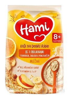Hami mléčná kaše se 7 obilovinami pro dobré ráno s banánem, jablkem a pomerančem (od ukonč. 8. měsíce) 1x210 g
