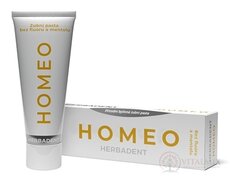 HERBADENT HOMEO Přírodní bylinná zubní pasta bez fluoru a mentolu 1x75 g