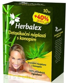 Herbalex Detoxikační náplasti s konopím 10 ks + 40% gratis (14 ks)