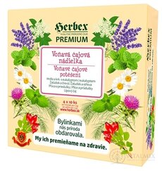 HERBEX Premium Voňavá čajová nadílka čaje (hrdlo a krk s eukalyptem + žaludek a střeva + plíce a průdušky + lipový čaj) sáčky 4x10 ks