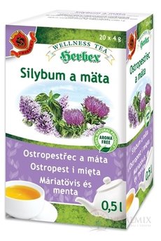 HERBEX Silybum a máta bylinná směs (wellness tea) 20x4 g (80 g)