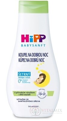 HiPP BABYSANFT Koupel na dobrou noc šetrná, s výtažkem z Bio mandlí a santalového dřeva (inov.2022) 1x350 ml