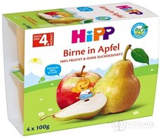 HiPP BIO 100% OVOCE Jablka s hruškami ovocný příkrm (od ukonč. 4. měsíce) 4x100 g (400 g)