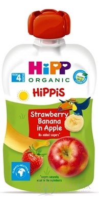 HiPP HiPP 100% Ovoce Jablko Banán Jahoda kapsička (od ukonč. 4. měsíce) ovocný příkrm 1x100 g