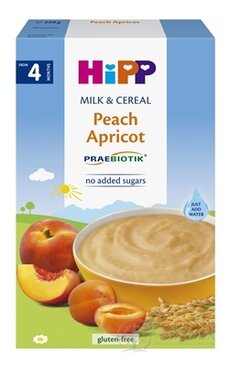 HiPP Mléčná KAŠE PRAEBIOTIK broskev-meruňka plv (pro kojence od ukonč. 4. měsíce) 1x250 g