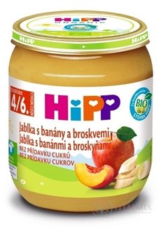 HiPP Příkrm 100% Ovoce Jablka, banány a broskve nová receptura 2016 (od ukonč. 4. měsíce) 1x125 g