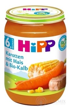 HiPP Příkrm BIO Mrkev s kukuřicí a telecím masem zelenino-masový příkrm (od ukonč. 5.mesiaca) 1x190 g