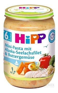 HiPP Příkrm Mini těstoviny s Al.treskou v zelenině zelenino-masový příkrm (od ukonč. 5.mesiaca) 1x190 g