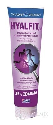 HYALFIT gel chladivý bylinný gel s kys. hyaluronovou (25% zdarma), 1x150 ml