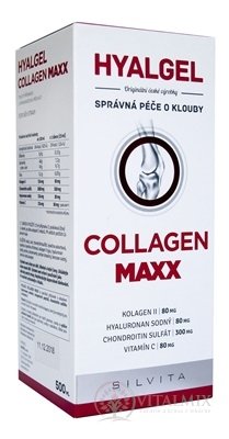HYALGEL COLLAGEN MAXX tekutý přípravek s pomerančovou příchutí 1x500 ml