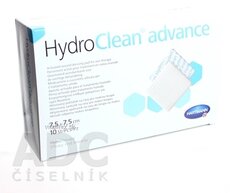 Hydroclean advance polštářek na rány čtverec (7,5x7,5 cm) 1x10 ks
