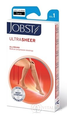 JOBST ULTRA SHEER kompresivní lýtkové punčochy I.KT, se zavřenou špičkou, černé, vel. S V., 1x1 pár