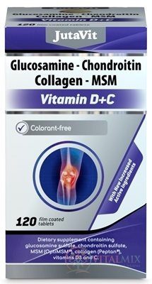 JutaVit Glukosamin Chondroitin kolagen MSM tbl (s vitamíny D+C) 1x120 ks