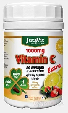 JutaVit Vitamin C 1000 mg se šipkami a acerolou tbl (extra) 1x100 ks