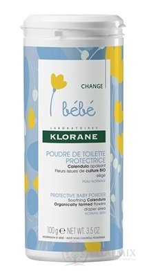 KLORANE BEBE POUDRE de Toilette Protectrice (inovace 2018) ochranný dětský pudr 1x100 g