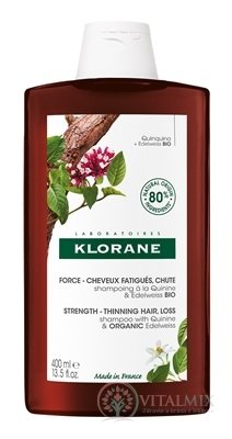 KLORANE SHAMPOOING À LA QUININE &amp; EDELWEISS BIO šampon s chininem a bio plesnivcem alpským 1x400ml