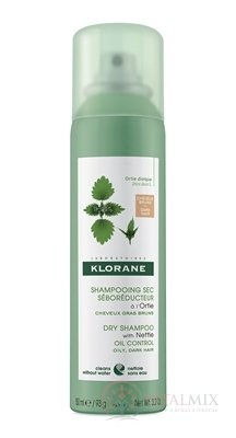 KLORANE Shampooing SEC Šebor. à l&#39;ortel Bruns suchý šampon, seboregulačný s kopřivou, tmavé a mastné vlasy (inov.2019) 1x150 ml