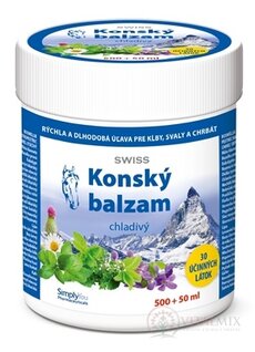 KOŇSKÝ BALZÁM SWISS chladivý (inov.16) 500 + 50 ml zdarma (550 ml)