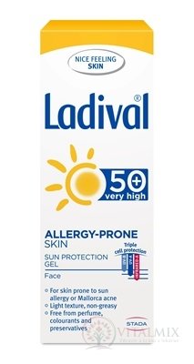 Ladival Allergy FACE SPF 50+ gel na ochranu kůže před sluncem 1x50 ml