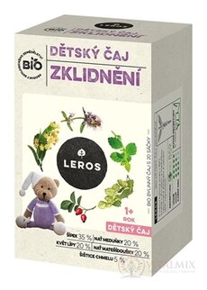 LEROS BIO DĚTSKY ČAJ UPOKOJENÍ bylinný čaj, nálevové sáčky (od 1+ roku) 20x1,8 g (36 g)