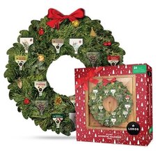 LEROS BYLINNÝ ADVENTNÍ KALENDÁŘ věnec 5 24 druhů čajů po 1 sáčku + papírový věnec + hrací karty 24 ks (41,7 g) (inov. 2025), 1x1 set