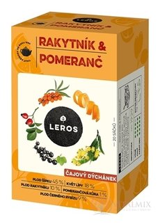 LEROS ČAJOVÁ CHVILKA RAKYTNÍK &amp; POMERANČ bylinný čaj aromatizovaný, nálevové sáčky 20x2 g (40 g)