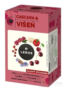 LEROS ČAJOVÁ CHVILKA VIŠNĚ &amp; CASCARA bylinný čaj aromatizovaný, nálevové sáčky 20x2 g (40 g)