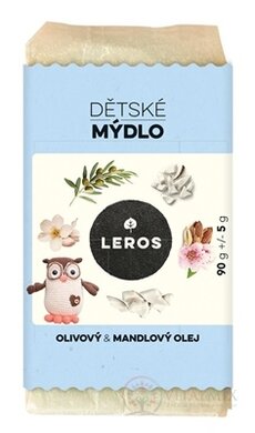 LEROS DĚTSKÉ MÝDLO OLIVOVÝ &amp; MANDLOVÝ OLEJ tuhé mýdlo 1x90 g