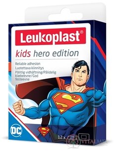 LEUKOPLAST KIDS HERO SUPERMAN náplast na rány, 2 velikosti 1x12 ks