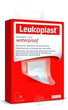 Leukoplast LEUKOMED T PLUS absorpční náplast na rány, voděodolná, 5x7,2 cm, 1x5 ks