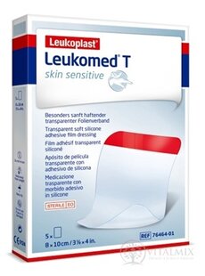 LEUKOPLAST LEUKOMED T SKIN SENSITIVE filmové krytí fixační, transparentní, 8x10 cm, 1x5 ks