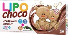 LIPOchoco Lipozomální vitamíny C+D3+ZN+Baza černá čokoládové medvídci 1x40 ks