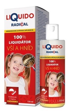 LiQuido RADICAL při výskytu vší a hnid 125 ml + (hřebínek a čepice zdarma), 1x1 set