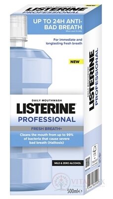 LISTERINE PROFESSIONAL Fresh Breath + ústní voda, bez alkoholu 1x500 ml