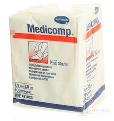 Medicomp kompres z netkaného textilu, nesterilní (7,5x7,5 cm) 1x100 ks