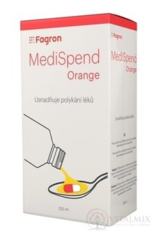 MediSpend Orange - FAGRON tekutina pro usnadnění polykání léků, s pomerančovou příchutí 1x250 ml