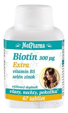 MedPharma BIOTIN 300 µg Extra tbl (vlasy, nehty, pokožka) 1x67 ks