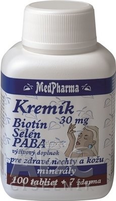 MedPharma Křemík 30 mg + BIOTIN + SE + PABA tbl 100 + 7 zdarma (107 ks)