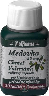 MedPharma MEDUŇKA 50mg + CHMEL + kozlíku tbl 30 + 7 zdarma (37 ks)