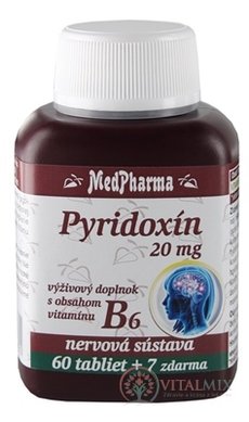 MedPharma pyridoxin 20 mg (vitamín B6) tbl 60 + 7 zdarma (67 ks)