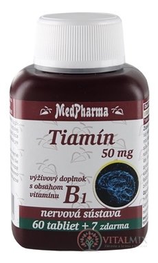 MedPharma Thiamin 50 mg (vitamín B1) tbl 60 + 7 zdarma (67 ks)